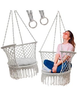 Huśtawka ogrodowa bocianie gniazdo z oparciem ogrodowa szare 80 cm 150 kg