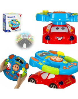 Zabawka interaktywna kierownica dla dzieci symulator muzyka dźwięki światła projektor