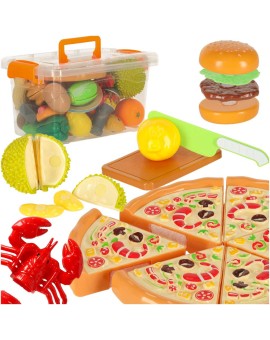 Warzywa owoce jedzenie do nauki krojenia pizza hamburger na rzep rzepy 36el.