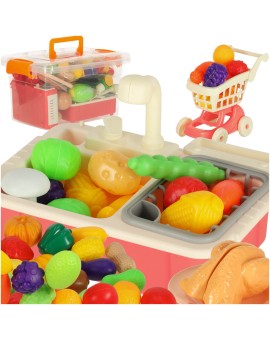 Warzywa do krojenia zlew wózek zakupy garnki zestaw AGD 54 el