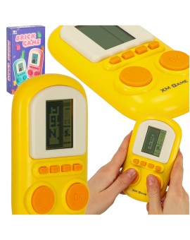 Gra elektroniczna zręcznościowa mini konsola przenośna kieszonkowa żółty