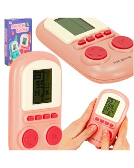 Gra elektroniczna zręcznościowa mini konsola przenośna kieszonkowa różowa