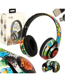 Słuchawki bezprzewodowe nauszne Bluetooth RGB Gaming Sport 200mAh