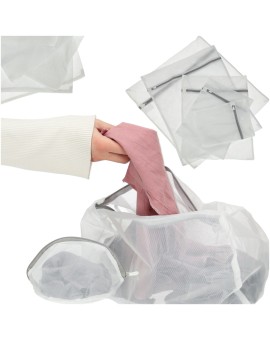 Worek siatka torba do prania bielizny ubrań spodni z zamkiem 9 szt