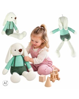 Maskotka pluszak przytulanka królik w zielonych spodenkach 70 cm