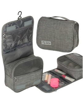 Kosmetyczka podróżna torba wisząca składana organizer na kosmetyki szara