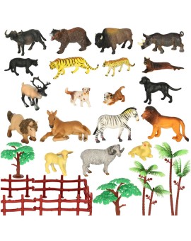 Figurki zwierząt zwierzęta zoo safari farma akcesoria skrzynka 31 el.
