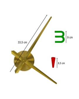 Zegar ścienny naklejany DIY regulowany 80-90 cm złoty kolorowy 4 cyfry Kik Sp. z o. o. Sp. k. | Time- 2