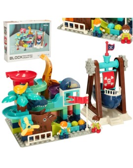 Klocki konstrukcyjne tor kulkowy kulodrom labirynt dinozaury 121 el. Bibi-inn