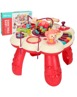 Stolik edukacyjny pianinko sorter telefon perkusja z dźwiękiem różowy Bibi-inn