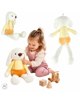 Maskotka pluszak przytulanka królik w żółtych spodenkach 70 cm