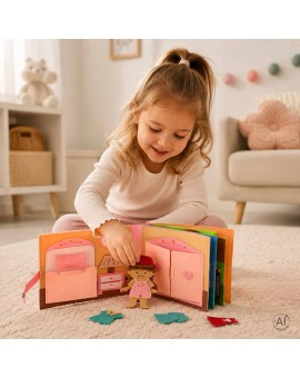 Książeczka sensoryczna edukacyjna filcowa 3D manipulacyjna ruchome elementy dom Kik Sp. z o. o. Sp. k. | Time- 2