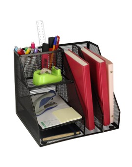 Organizer przybornik na biurko biurkowy duży A4 metalowy 7 komór