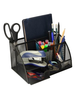 Organizer na biurko przybornik biurkowy metalowy 7 komór