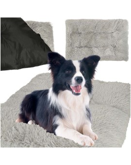 Legowisko dla psa kota pluszowe posłanie włochata poduszka poducha shaggy 115cm szary