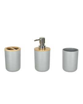 Zestaw łazienkowy szczotka do WC dozownik mydła mydelniczka kubek 6 elementów szary Kik Sp. z o. o. Sp. k. | Time- 2