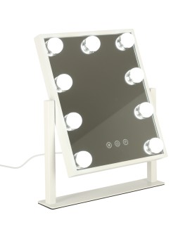 Lusterko do makijażu kosmetyczne podświetlane 9 LED Hollywood z 9 żarówkami USB 25 x 30 cm Kik Sp. z o. o. Sp. k. | Time- 2