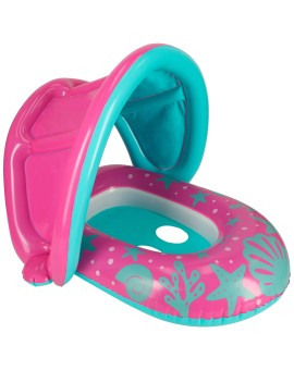 Kółko do pływania koło dmuchane dla niemowląt pontonik z daszkiem BESTWAY 34091 różowe Kik Sp. z o. o. Sp. k. | Time- 2