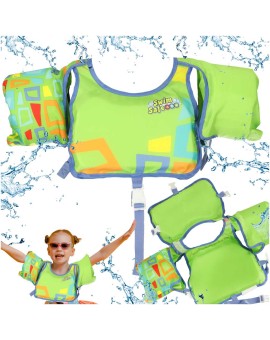 Kamizelka piankowa z rękawkami do pływania kapok dla dzieci 3-6 lat 19-30 kg BESTWAY 32174 zielona