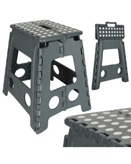 Stołek taboret składany antypoślizgowy 39cm ciemny szary