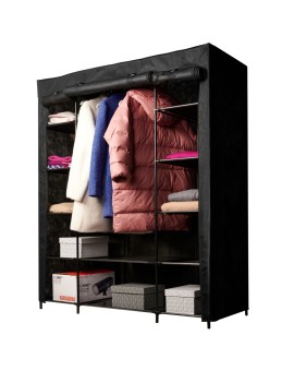Szafa tekstylna materiałowa składana garderoba na ubrania XXL czarna