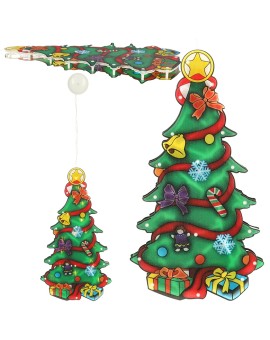 Lampki LED wisząca dekoracja okna świąteczna choinka XXL 45cm