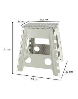 Stołek taboret składany antypoślizgowy wysoki 39cm jasny szary Kik Sp. z o. o. Sp. k. | Time- 2
