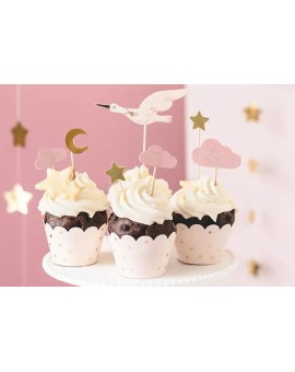 Dekoracje do muffinek babeczek - Bocian 11cm-12cm 7 sztuk Partydeco Sp. z o. o. | Time- 2