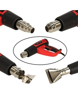 KAFUWELL Opalarka elektryczna z regulacja tempratury 0-600 st. C przepływ powietrza 300-500 l/min + 4 wymienne końcówki 1850W Ki