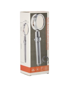 Słuchawka prysznicowa z turbiną + wąż srebrna zestaw Kik Sp. z o. o. Sp. k. | Time- 2