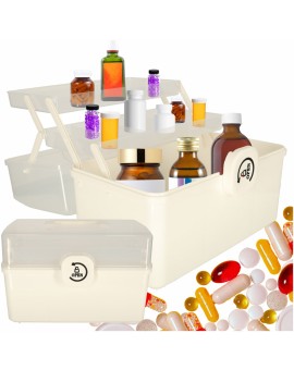 Organizer na leki pojemnik pudełko kasetka apteczka duży XXL na zamek skrzynka 34x19x22,5cm