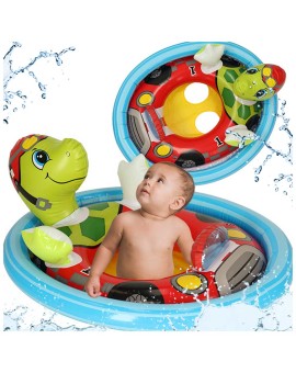 Kółko do pływania dla niemowląt koło pontonik dla dzieci dmuchany z siedziskiem żółw max 23kg 3-4lata INTEX 59570