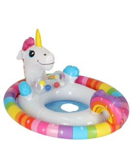 Kółko do pływania dla niemowląt koło pontonik dla dzieci dmuchany z siedziskiem jednorożec max 23kg 3-4lata INTEX 59570 Kik Sp. 
