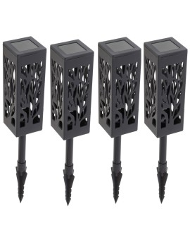 Lampa solarna ogrodowa ażurowa latarenka lamion LED czujnik zmierzchu wbijana 4szt. Kik Sp. z o. o. Sp. k. | Time- 2