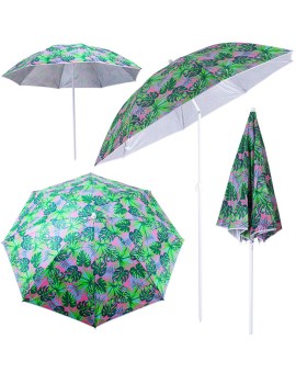Parasol ogrodowy plażowy regulowany łamany 150cm liście UV