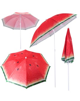 Parasol ogrodowy plażowy regulowany łamany 150cm arbuz UV