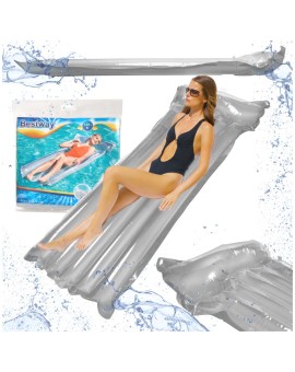Materac dmuchany plażowy do pływania na basen wodę BESTWAY 44013 szary 90kg 183cm