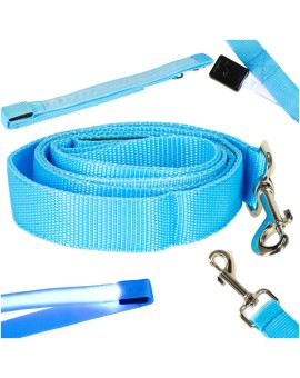 Smycz dla psa kota świecąca spacer jesień zima noc LED 1,2 m niebieska