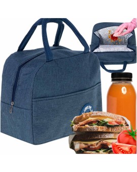 Torba termiczna izolacyjna śniadanie lunch niebieska