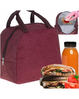 Torba termiczna na lunch jedzenie śniadaniowa izolacyjna czerwona