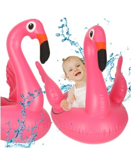 Kółko do pływania dla niemowląt koło pontonik dla dzieci dmuchany z siedziskiem flaming max 15kg 1-3lata
