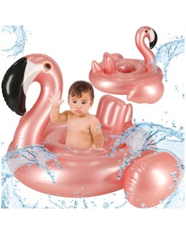 Kółko do pływania dla niemowląt koło pontonik dla dzieci z siedziskiem kółko plażowe flaming max 20kg 1-3lata 60 cm