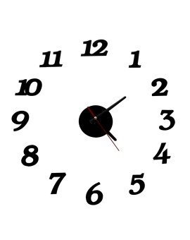 Zegar Ścienny naklejany DIY regulowany nowoczesny czarny 12 godzin