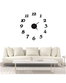 Zegar Ścienny naklejany DIY regulowany nowoczesny czarny 12 godzin Kik Sp. z o. o. Sp. k. | Time- 2