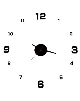 Zegar ścienny do salonu kuchni DIY naklejany nowoczesny 3D czarny 4 duże cyfry