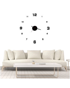 Zegar ścienny do salonu kuchni DIY naklejany nowoczesny 3D czarny 4 duże cyfry Kik Sp. z o. o. Sp. k. | Time- 2