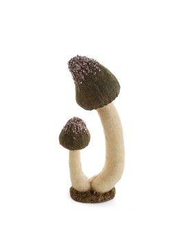 Figurka dekoracyjna świąteczna GRZYBEK z lśniącymi kryształkami