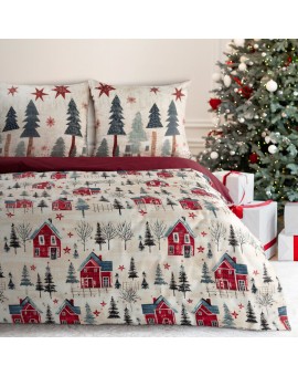świąteczny Komplet Pościeli Asher 160 X 200 Cm Czerwony