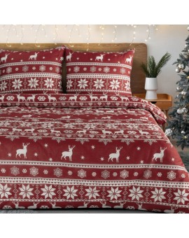 świąteczny Komplet Pościeli Oslo 140 X 200 Cm Czerwony