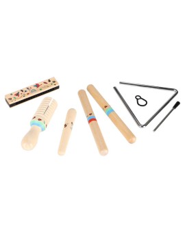 Instrumenty drewniane muzyczne dla dzieci trójkąt pałeczki harmonijka ustna tarka Kik Sp. z o. o. Sp. k. | Time- 2